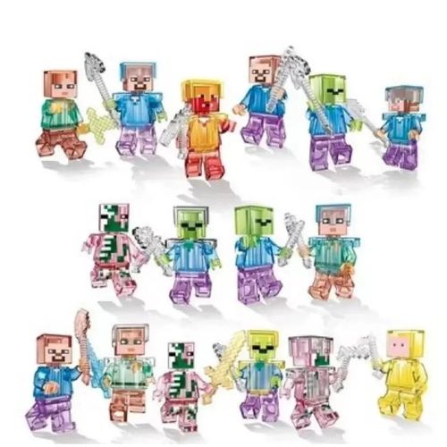16 Pièces Minecraft Mini figurines Blocs de construction -