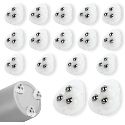 Lot de 16 mini roulettes adhésives pivotantes à 360° pour boîtes de rangement, étagères à chaussures, poubelles et meubles (blanc)