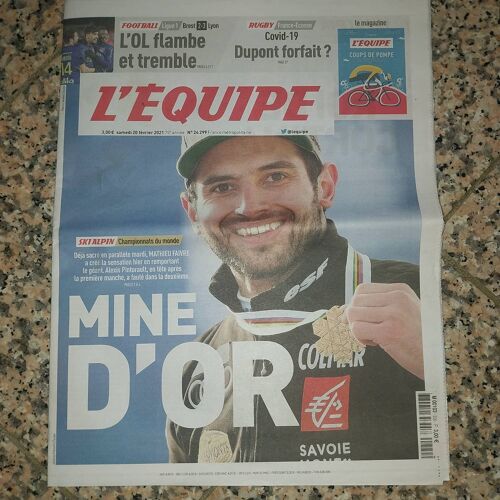 L Équipe Du 20 /02/ 2021 . Mathieu Faivre Vainqueur Champion Du Monde De Geant