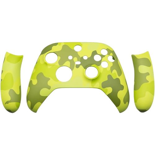 Coque De Boîtier De Remplacement Plaques Frontales Couvercle & Boîtier De Rails Latéraux Accessoires Pour Xbox Series X/S Manette Sans Fil (Vert Camouflage)