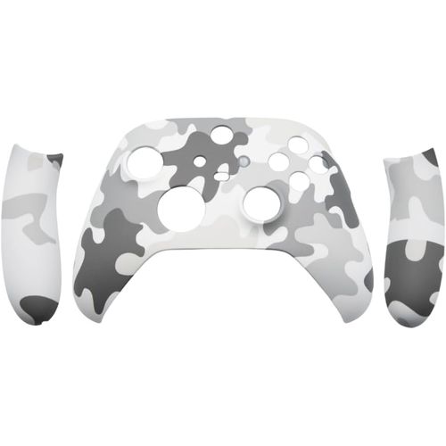 Coque De Boîtier De Remplacement Plaques Frontales Couvercle & Boîtier De Rails Latéraux Accessoires Pour Xbox Series X/S Manette Sans Fil (Blanc Camouflage)