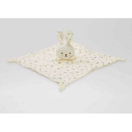 Doudou lapin blanc crème mouchoir lange bébé Kiabi 