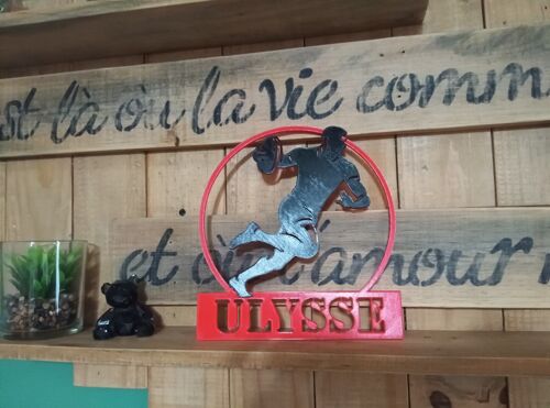 Décoration Rugby Personnalisée – Joueur de Rugby – Prénom au Choix – Impression 3D – Cadeau Sport