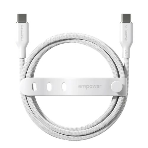 Empower by PanzerGlass Câble de recharge Racing USB-C vers USB-C 240 W 2 mètres Silver White