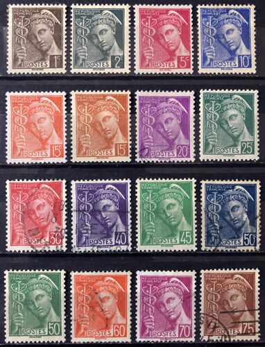 Série Mercure Postes - Très Jolis N° 404 405 406 407 408 409 410 411 412 413 414 414a 414b 415 416 416a Obl - France Année 1938 - Brn83 - N34057