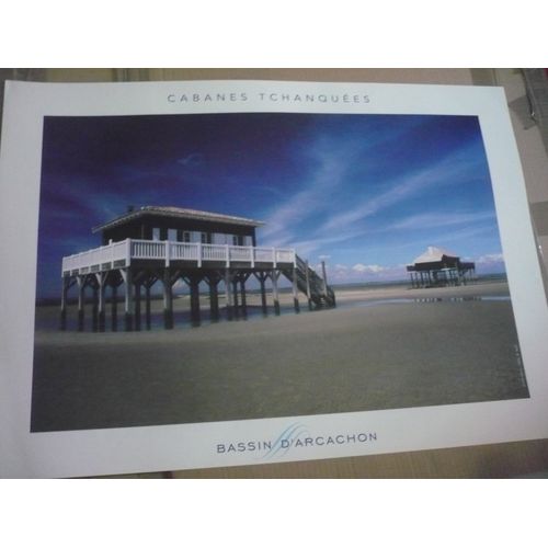 Affiche / Poster : 2 Cabanes Tchanquée – Bassin D’Arcachon – Format 80x60