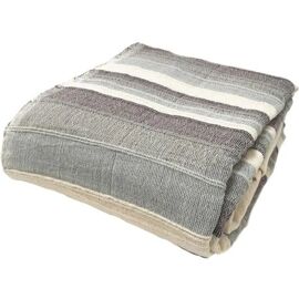 Tendance Perso - Plaid Jeté De Canapé / Jeté De Lit Tissé - Akola - 180x220 Cm - Gris - 100% Coton - Grand Boutis En Camaïeu