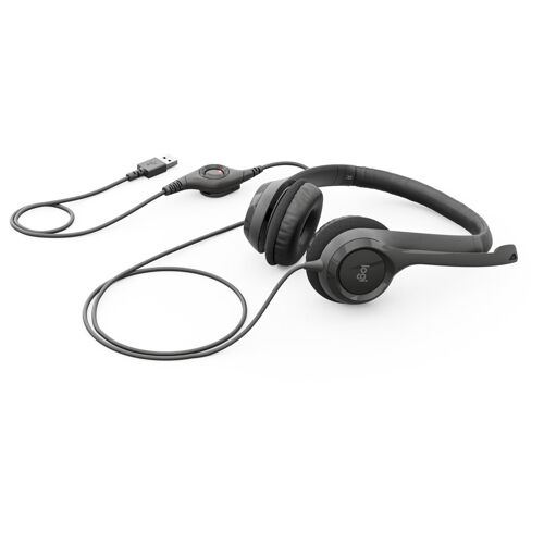 Logitech H390 Micro-casque filaire USB-A avec microphone Antibruit pour PC/Ordinateur Portable (981-000014)