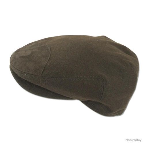 Casquette Plate Confort Laine Suédine Marron Vert Taille 59 Ou 61 Neuf