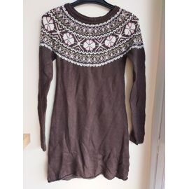 Robe Logg H&M Marron Rose Laine 9.10 Ans