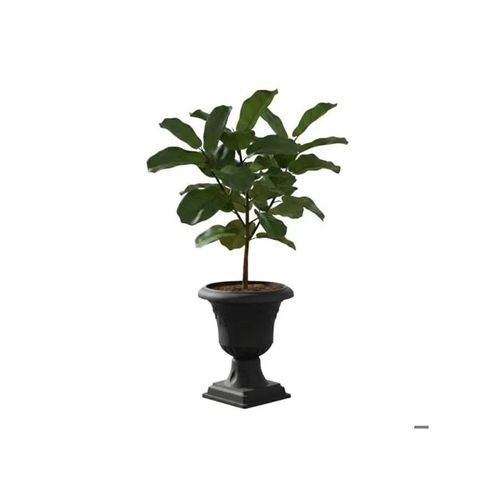 Pot Rond Ø39 H 62 Cm Graphite Élancé Sur Pied Motif 3d Jardinière