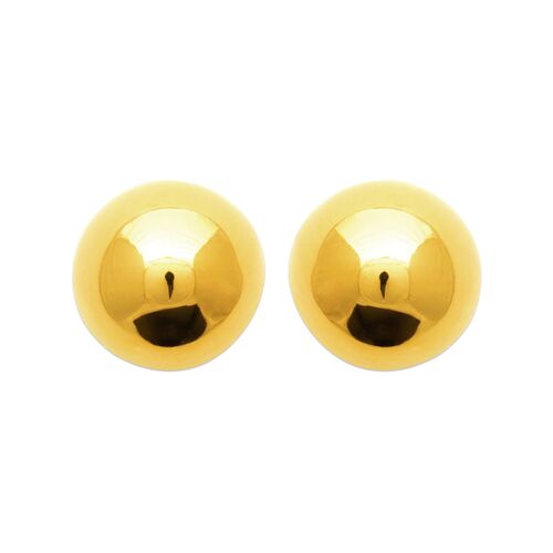 Boucles D'oreilles Brillaxis Boule Acier Doré 10mm