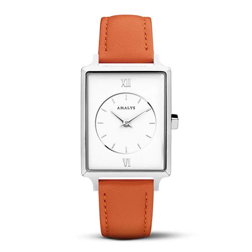 Montre Femme Amalys Lou Cuir Orange Collection Hepburn
