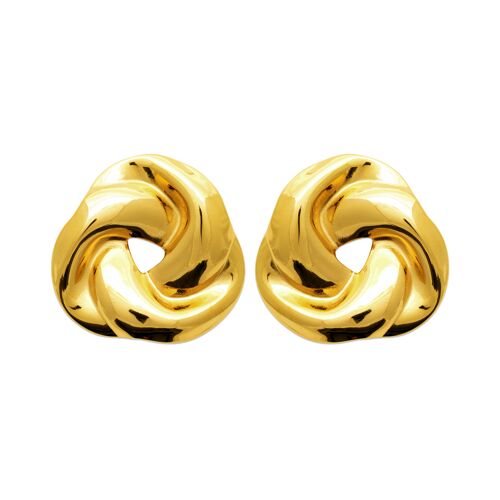Boucles D'oreilles Brillaxis Noeud Acier Doré