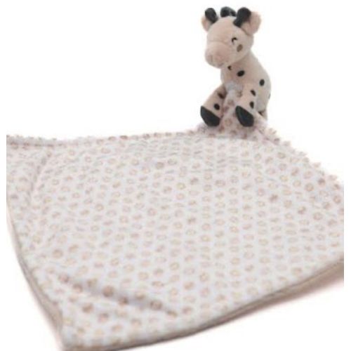 Doudou girafe rose saumon blanc mouchoir jouet bébé DPAM 