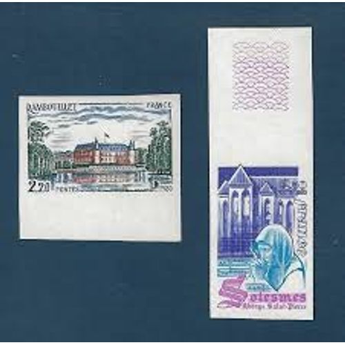 Le Château De Rambouillet Et L'Abbaye De Solesmes La Paire Année 1980 N° 2111 2112 Yvert Et Tellier Luxe
