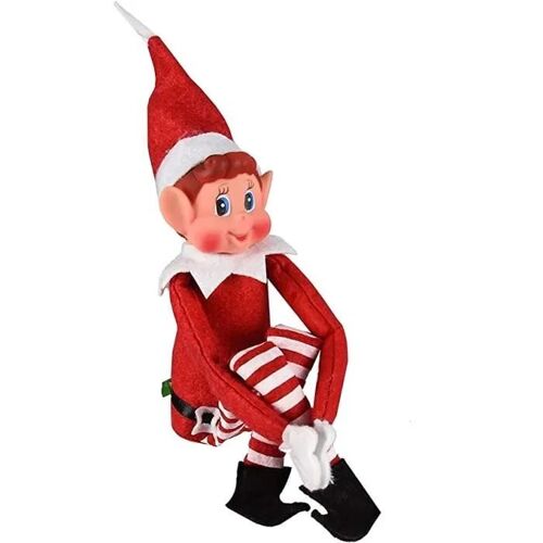 Lutin Farceur - Elves Behavin' Badly - Rouge - Peluche douce - Décoration de Noël - Mixte