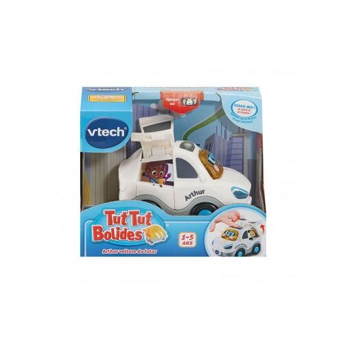Tut Tut Bolides - Arthur voiture du futur, version FR - Vehicule son et lumiere - Cadeau Bebe - Set Jouet interactif et Carte