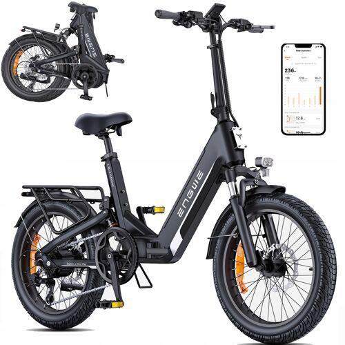 Engwe L20 3.0 Boost - Vélo Électrique Pliable 20 Pouces - Batterie Amovible 48 V 13,5 Ah - Autonomie 135 Kilomètres - Vitesse Maximale 25 Kilomètres Par Heure - Freins À Disque Hydrauliques - Noir