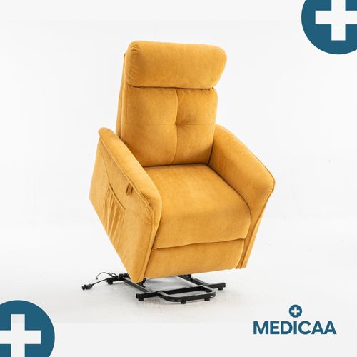 Fauteuil Releveur Premium - 1 Moteur - Jaune - Modèle Anatole - Tranquille Émile