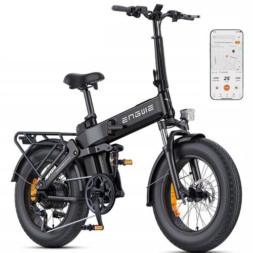 Vélo Électrique Engwe Engine Pro 3.0 Boost, Puissance 250 W, Couple 90 Nm, Batterie 48 V 15 Ah, Autonomie 130 Km, Système Antivol, Freins Hydrauliques, Suspension Intégrale - Noir