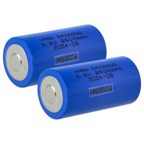 vhbw 2x Piles au lithium ER26500 (Size C) - Piles primaires (8500mAh, 3,6V, Li-SOCl2)