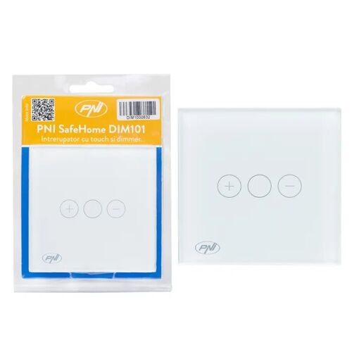 Interrupteur tactile - PNI SafeHome DIM101 - 700 W - Verre ignifugé - Dimmable sans neutre