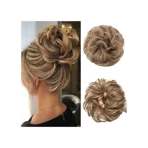 Grand Chignon Élastique Cheveux Bouclés Synthétiques Aspect Naturel - Extension Volumineuse Facile À Poser Pour Femme Et Fille