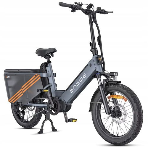 Vélo Électrique Engwe Le20 Eu - Pneus 20 Pouces, Deux Moteurs 250 W, Deux Batteries 48 V 38,4 Ah, Autonomie 350 Km, Vitesse Maximale 25 Km/H, Freins Hydrauliques, Suspension Avant - Gris