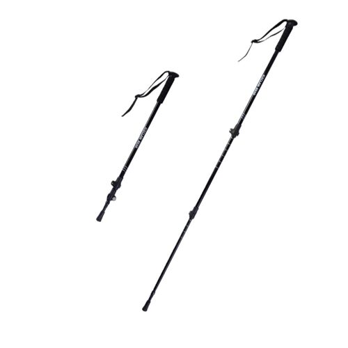 Bâton De Trekking Ultraléger En Aluminium 3 Sections - Bâton De Randonnée Réglable Pour Tous Terrains Le Noir