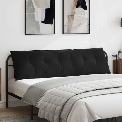 Vidaxl Coussin De Dos Noir 180 X 50 Cm Tissu En Velours Côtelé