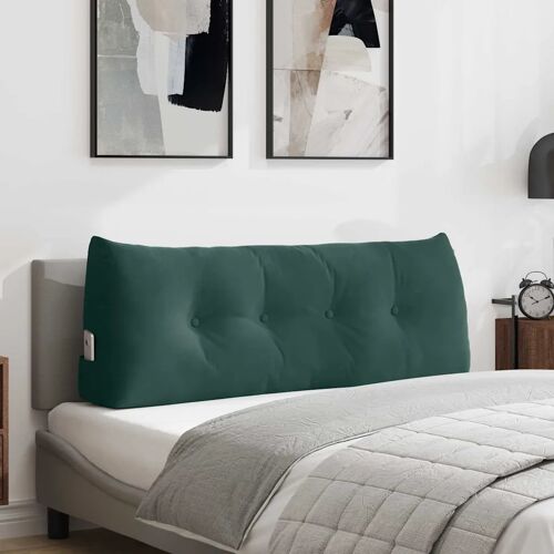 Vidaxl Coussin De Dos Vert Foncé 120 X 24 X 50 Cm Velours
