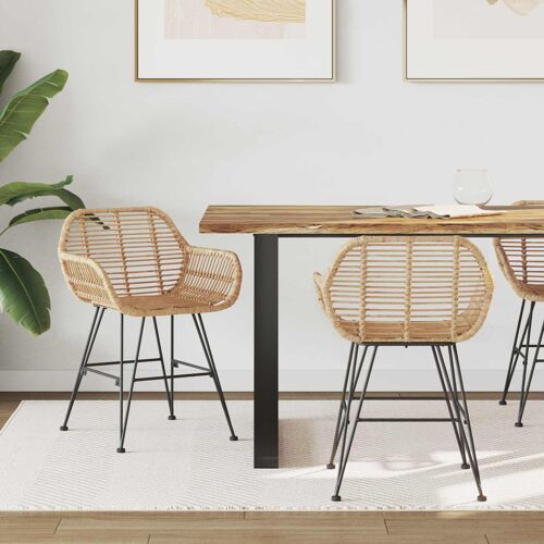 vidaXL Chaise de salle à manger 2 pcs Naturel 55 x 50 x 74 cm