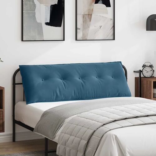 Vidaxl Coussin De Dos Bleu 140 X 50 Cm Tissu En Velours Côtelé