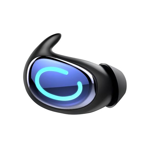 Oreillette de Sommeil Bluetooth Son Mono Ultra Fin avec Réduction de Bruit ENC Bleu