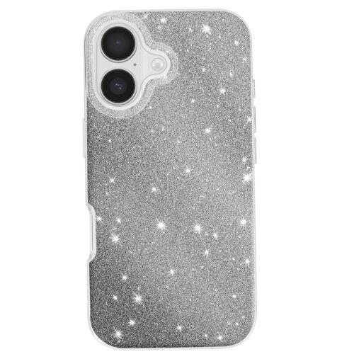 Coque pour iPhone 17 Conception Bi-Matière et Finition Pailletée Argent