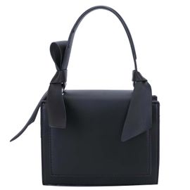 Sac à Main pour Femme Mignonne avec N?uds Décoratifs et Rabat Rigide Gallantry Noir