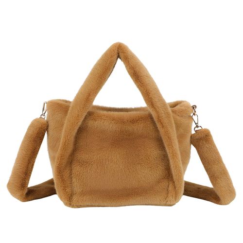 Sac à Main pour Femme Léona Douceur en Fourrure avec Bandoulière Amovible Gallantry Marron