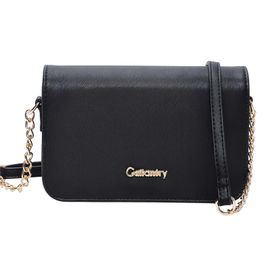 Sac Bandoulière pour Femme Lisa Effet Grainé avec Rabat à Fermeture Magnétique Gallantry Noir