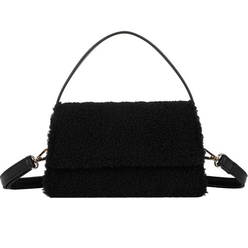 Sac à Main pour Femme en Peluche Rosino-Fluffy avec Fermoir Magnétique Gallantry Noir