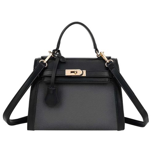 Sac à Main pour Femme Effet Grainé avec Ceinture Décorative et Bandoulière Gallantry Noir