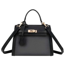 Sac à Main pour Femme Effet Grainé avec Ceinture Décorative et Bandoulière Gallantry Noir