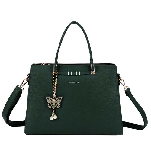 Sac à Main pour Femme Ariane avec Pendentif Papillon et Bandoulière Amovible Gallantry Vert sapin