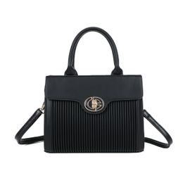Sac à Main pour Femme Effet Velours Côtelé avec Bandoulière Amovible Gallantry Noir