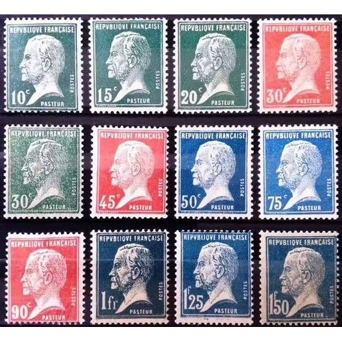 France 1923, Belle Série Timbres Yvert 170 À 181 Pasteur - Neufs* - Cote 95,00€ -