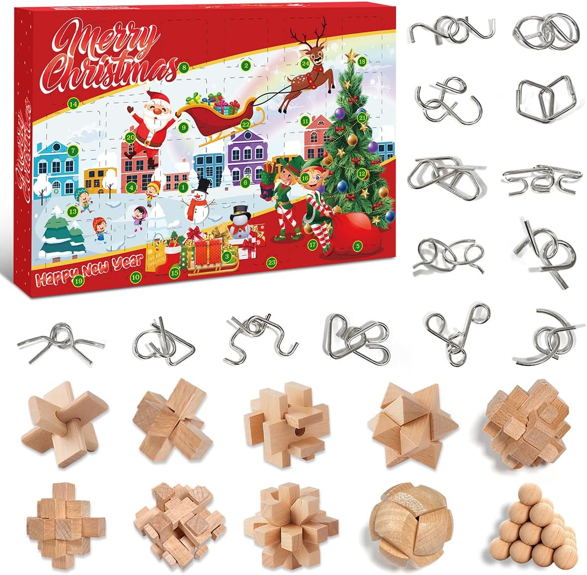 Calendrier De L'Avent à Remplir 2025, 24pcs Pochette Calend