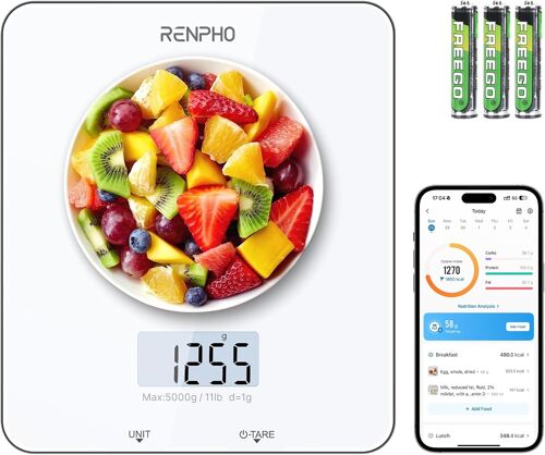 Balance De Cuisine Numérique , Balance Électronique Pour La Cuisson Et Le Café, Appareil De Balance De Cuisson Pour Céto, Macro, Calories Et Perte De Poids Avec Application Pour Smartphone