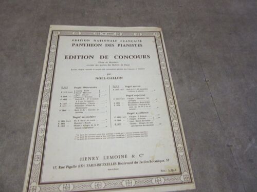 Noel Gallon Pantheon Pianistes Degre Exellence Allegro De Concert Version Concours Chopin