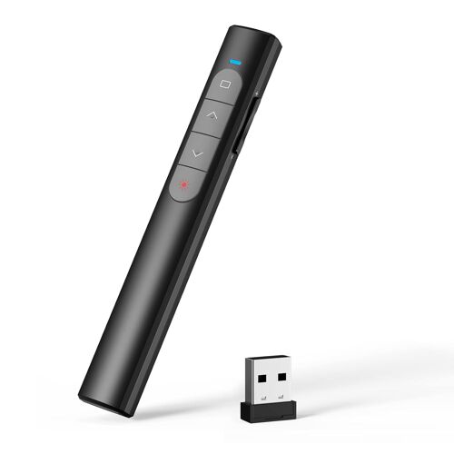Telecommande Ordinateur Powerpoint Pointeur du Présentateur avec 2.4GHz USB pour Présentation, Enseignement, Bureau, Conférence