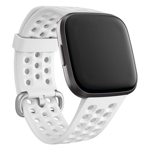 Bracelet Sport silicone Fitbit Versa / Versa 2 / Versa Lite Taille L Blanc